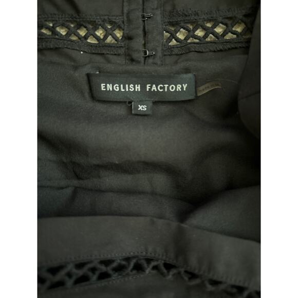 English Factory Embroidered Cotton Eyelet Shift Dress In Black Size‎ XS - Picture 12 of 12